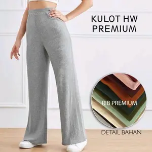 Celana kulot big size / celana kulot rib/celana kulot wanita