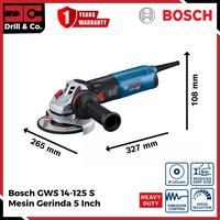 Gambar Bosch GWS 14-125 S Angle Grinder 5" / Mesin Gerinda Tangan Listrik 5 Inch dari Drill&Co Kota Administrasi Jakarta Barat 2 Tokopedia