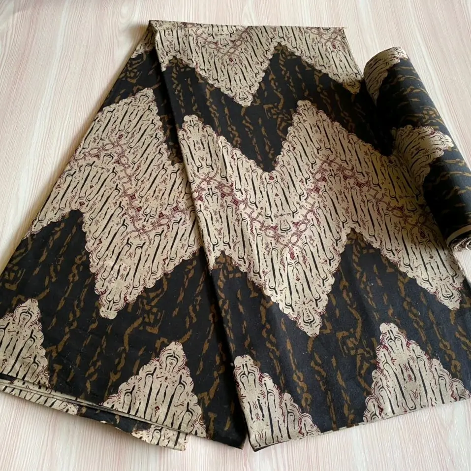kain batik printing khas pekalongan bahan halus motif rantai kawung