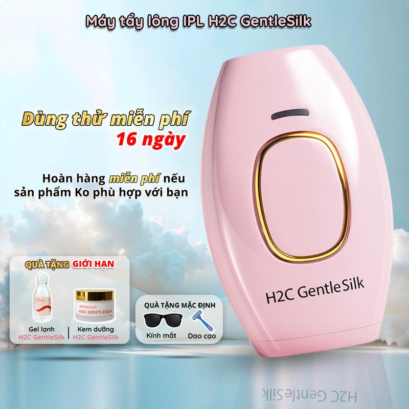  Máy triệt lông cá nhân IPL  có che tên  H2C GentleSilk - tặng kèm phụ kiện kính gel phụ kiện cạo lông - máy triệt lông mini tại nhà 5 cấp độ 