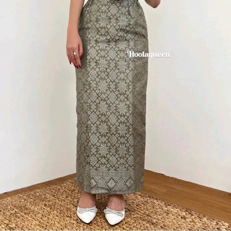 [Rok Songket Span Wanita]Bawahan Kebaya Wisuda|Songket Span Acara Pesta|Rok Span Motif Tenun[Songket Span Kondangan 5