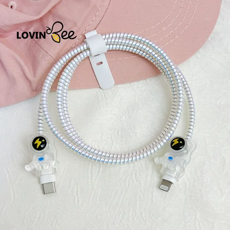 1 Set 4 Item Pelindung Kabel Charger Type C + Type C Pelindung Kabel Data Handphone 2