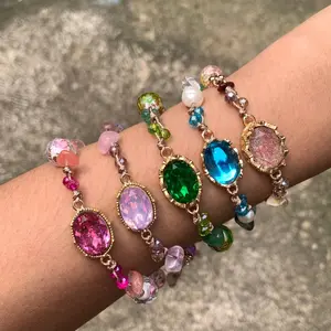 Gelang Batu warna tali string serut BISA COD