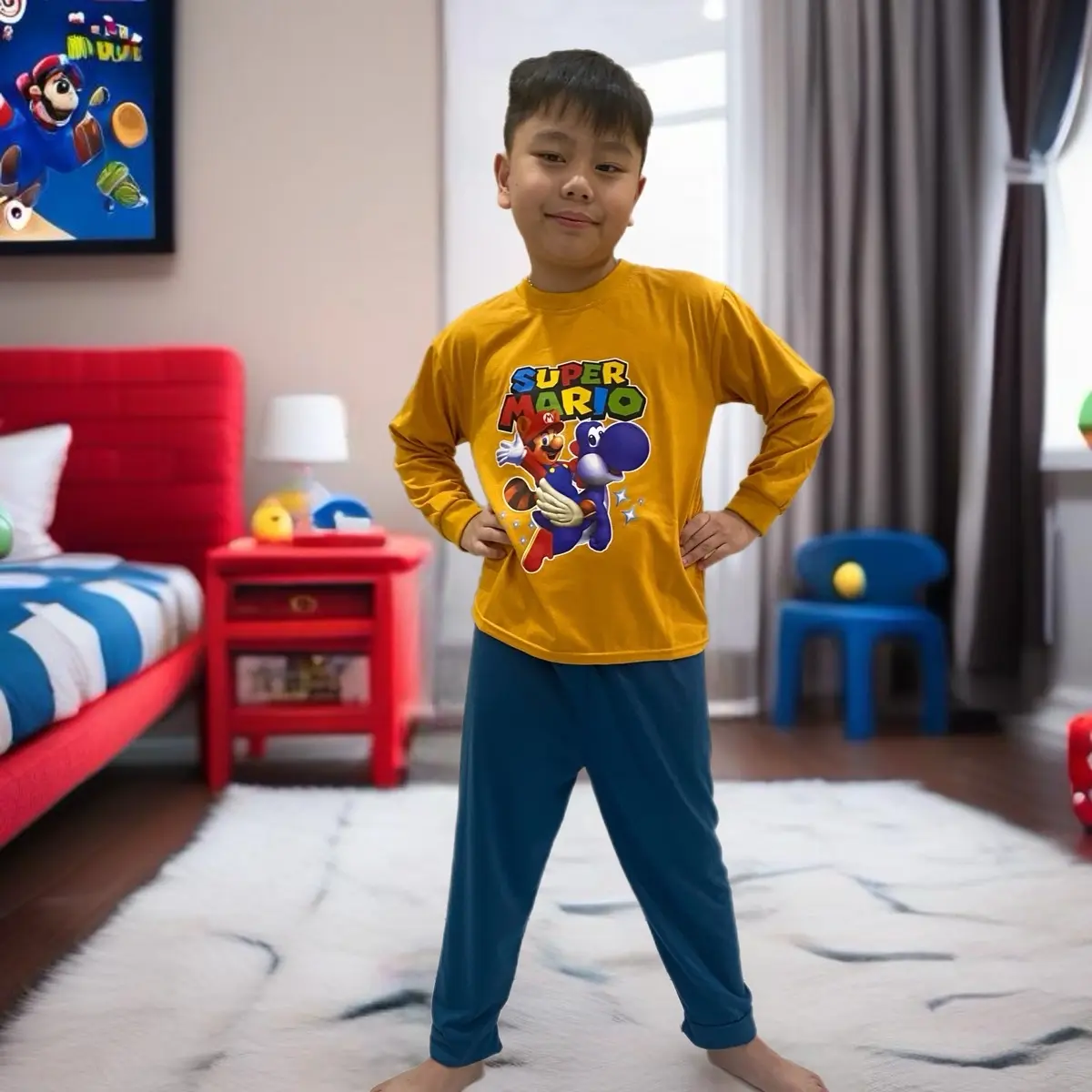 80 Ribu 3 Setelan BAJU TIDUR Anak  Usia  2-4 Tahun Lengan Panjang Motif Random