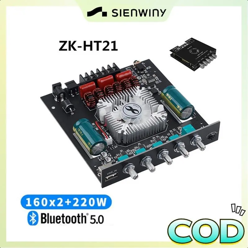 【Indonesia】Amplifier Digital Bluetooth ZK/YS-HT21 Generasi Ketiga 2.1 Channel Subwoofer Nada Tinggi Rendah