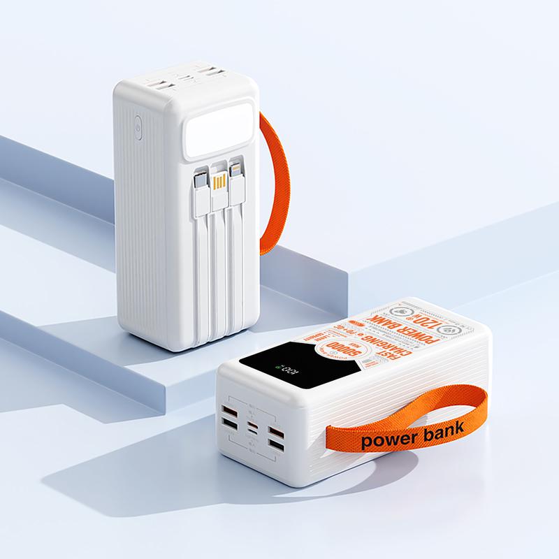 TECHZONE x VINHBANHBO Trạm Sạc dự phòng TZ81 dung lượng 50.000mah màn hình hiển thị pin sạc nhanh PD20W kèm 3 cáp sạc gắn kèm có đèn led chiếu sáng