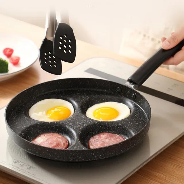 Cetakan Telur Ceplok Teflon Telur Besar Diameter 24cm  4 Lobang Anti Lengket High Quality Penggorengan Telur Pancaker 8
