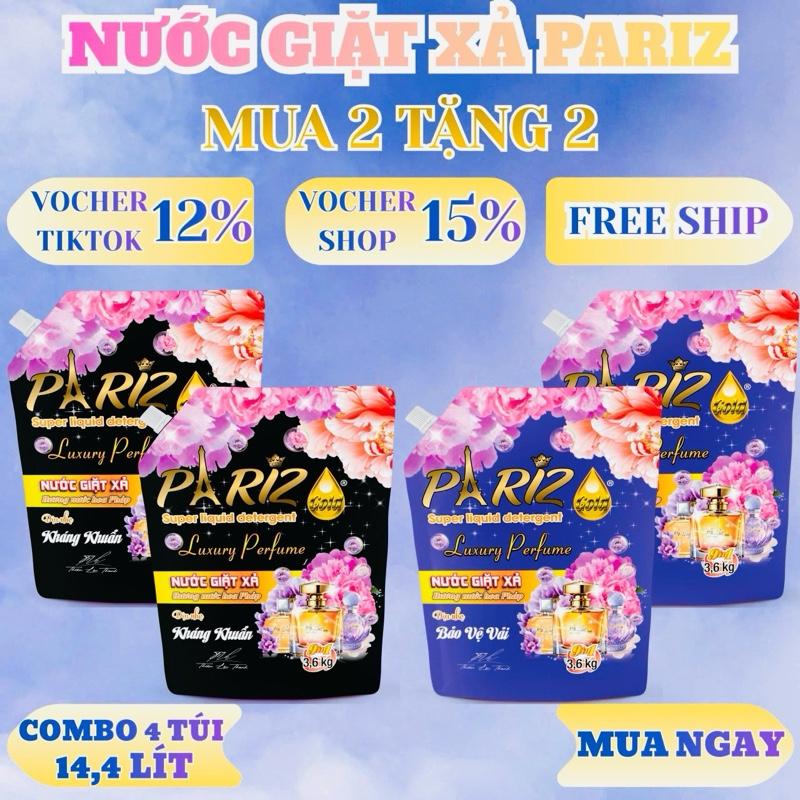    Chọn màu GHI CHÚ   MUA 2 TẶNG 2 - Combo 4 túi Nước giặt xả Pariz cải tiến mới - Túi 3600ml  thơm hơn  bền vải  tiết kiệm nước  giặt sạch   Giao màu ngẫu nhiên  chọn màu Ghi chú   