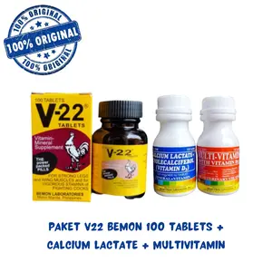 PAKET V22 BEMON + MULTIVITAMIN OREN + CALSIUM BIRU - vitamin rawatan ayam