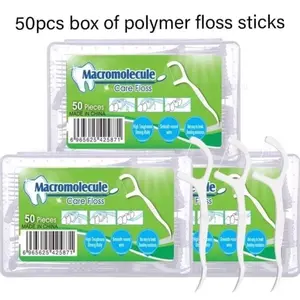￼Tusuk gigi bahan benang gigi macromolecule dental floss sterill / isi 50pcs/box