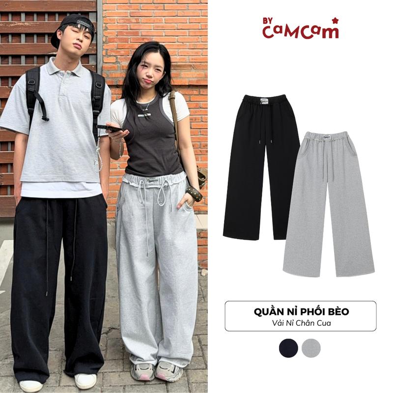  Quần Nỉ Chân Cua Phối Cạp Bèo Ống Rộng Phong Cách Streetwear QTD281 