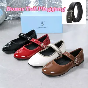 [FREE BELT] Kanosue Original Sepatu Mary Jane Ballerina Anti Slip KS2147