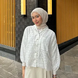 Mayoutfit Kiqy Outer | Outer Kemeja Katun Bordir Muslim Wanita
