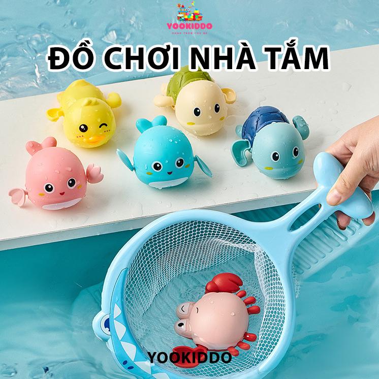  Đồ chơi nhà tắm cho bé bộ vợt vịt vợt cua - cá heo rùa vặn cót bơi lội trong nước đồ chơi con vật thả bồn tắm cho bé 