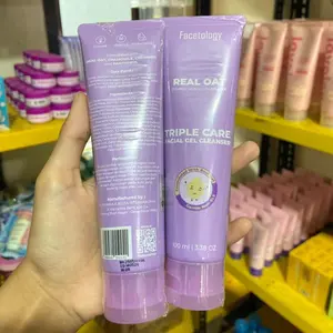 Facetology Triple Care Facial Gel Cleanser Sabun Cuci Muka Gentle pH Rendah Oat untuk Kulit Sensitif & Semua Tipe Kulit Anti Jerawat 100ml
