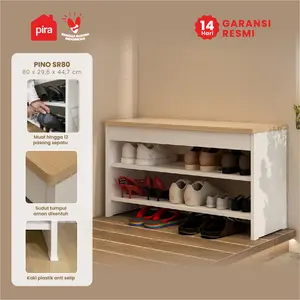 PIRA METROPOLIS -  PINO SR80 Rak Sepatu / Rak Sepatu Duduk / Lemari Sepatu 2 Susun