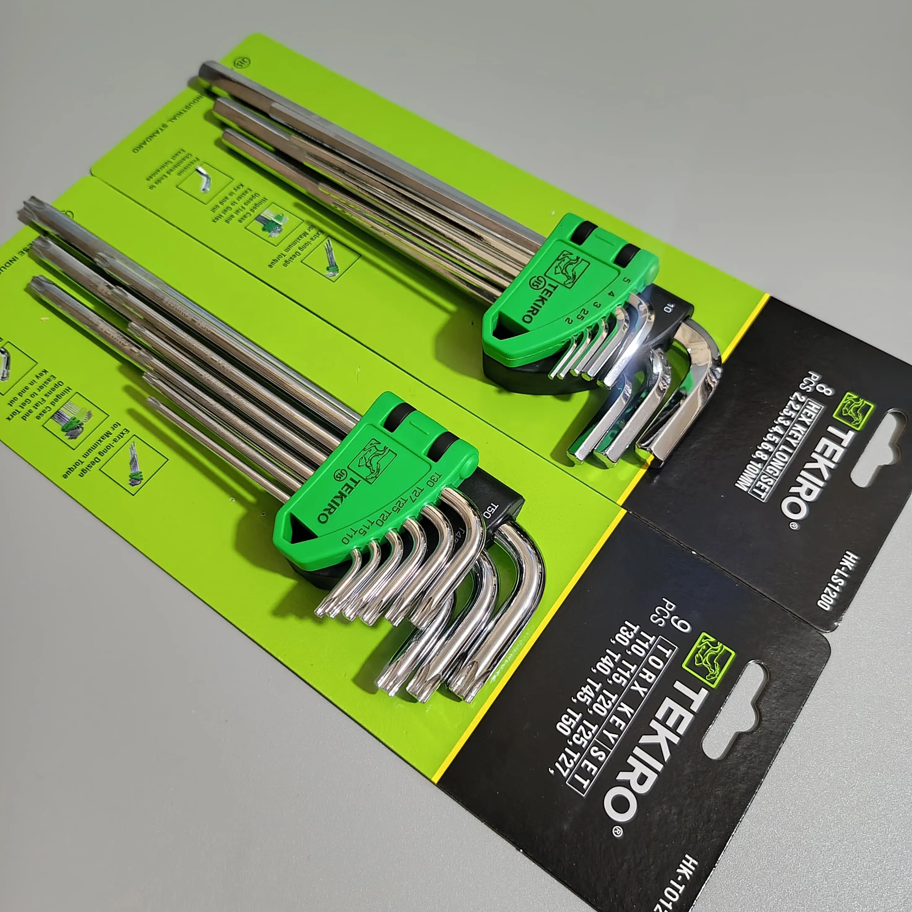 TEKIRO Kunci L Bintang 9 Pcs Torx Key Set & Kunci L Panjang Extra Long Hec Key Set 8 Pcs Chrome Vanadium Steel High Torque & Hardness Original PT PERKAKAS TEKINDO