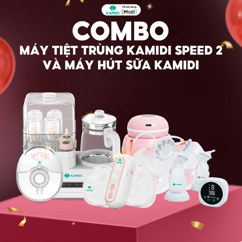  Combo đun nước tiệt trùng sấy khô hơi nước Kamidi Speed 2 và máy hút sữa Kamidi 