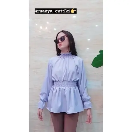 Peplum top / Atasan brukat /Atasan brukat serut / Fashion muslimah 7