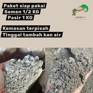 Adonan Siap Pakai Pasir 1 Kg & Semen 1/2 Kg Murah Kemasan Terpisah Tinggal Tambahkan Air