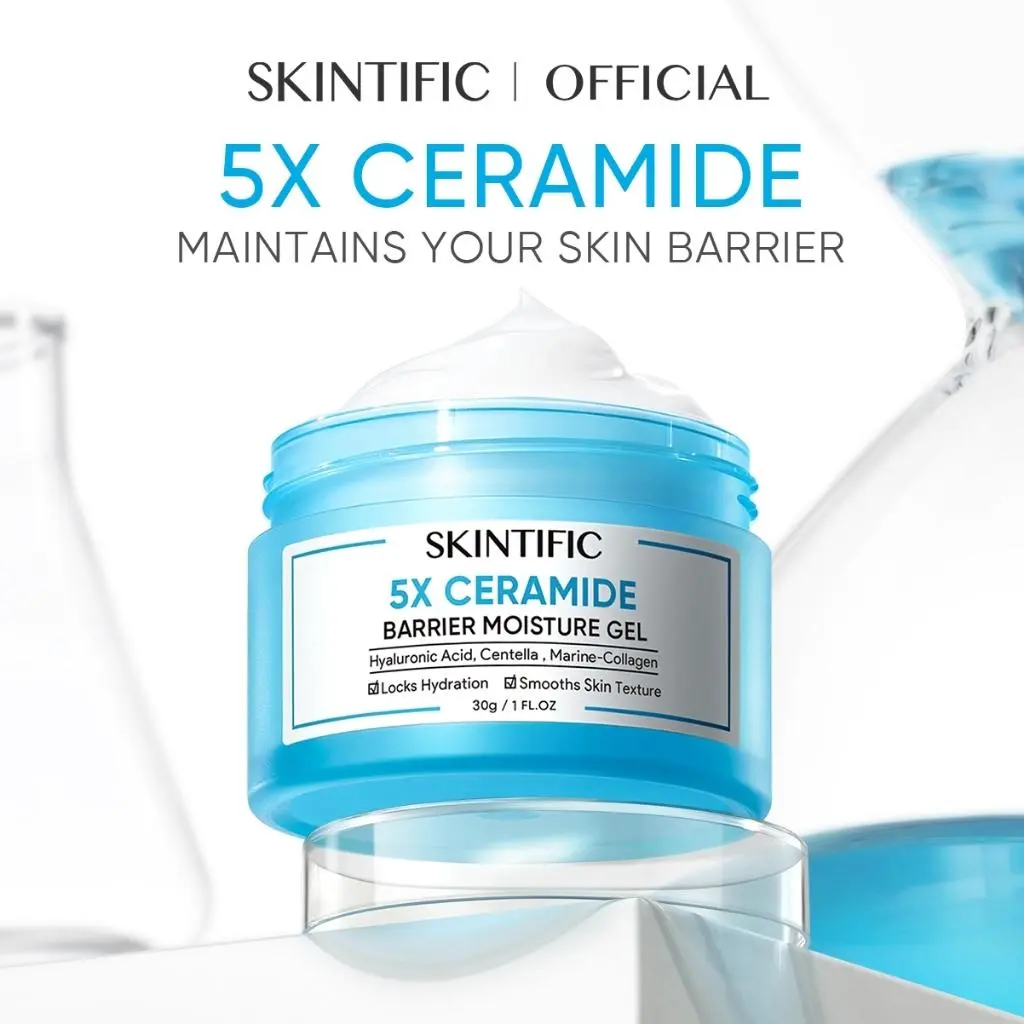 Skintific 5X Ceramide Facial Moisturizer Facial Night Cream for Oily Skin Care Collagen 30g