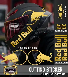 Cutting Sticker HELM Full Face - Stiker Lis Variasi HELM Hologram Laser Chrome Gold Dan Solid RS HELM SET 01 Motorcycle
