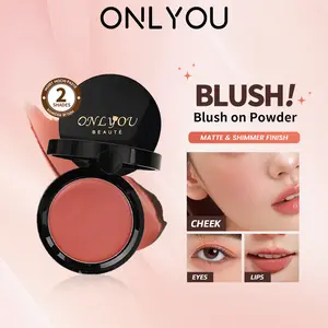ONLYOU Cream Blush Multiple Cream on Blush 3in1 Cream-to-Powder Blush for Cheeks Eyes &Natural Matte Finish Easy to Blend Lips Long Lasting Waterproof