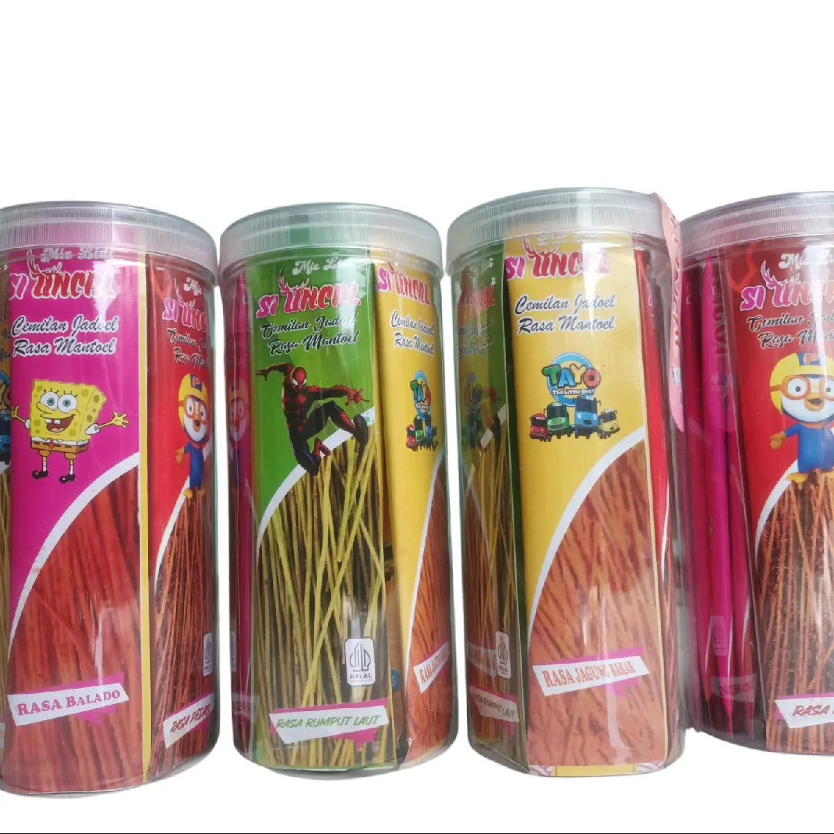 (Toples) Mie lidi karakter kemasan toples isi 20 pcs, mix 4 rasa Snack Food