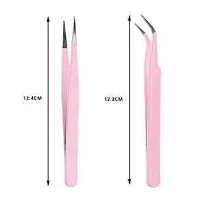 PRODUK TERBARU! 1pcs Lash Tweezers False Eyelash Extension Clip Pliers Eyebrow Tweezers For Hair Nail Art Soldering Lash Tongs Makeup Tools