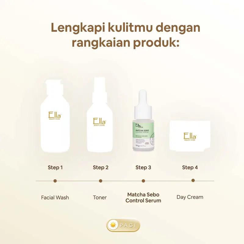Ella Skincare Serum Matcha Sebo Control with Green Tea, BHA, Niacinamide - Mengeringkan Jerawat dlm 3 Hari 4