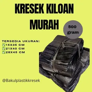 Kresek Hitam Kiloan Tebal 500 gram Ukuran 15 21 28
