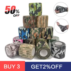 4.5m camouflage elastic winding tape hunting camouflage elastic rubber self-adhesive sports protection knee, finger, ankle sport