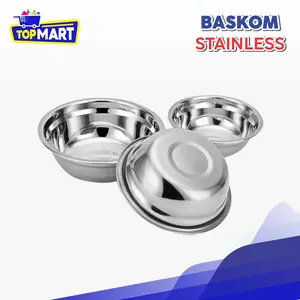 TOPMART - Mangkok Stainless Steel Serbaguna Anti Karat Anti Penyok 14/16/18cm