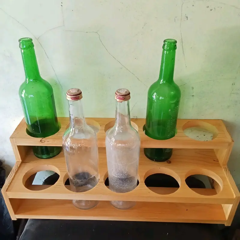 rak botol  minyak diamtr 8cm / 750ml Kayu Oil Kitchenware 4