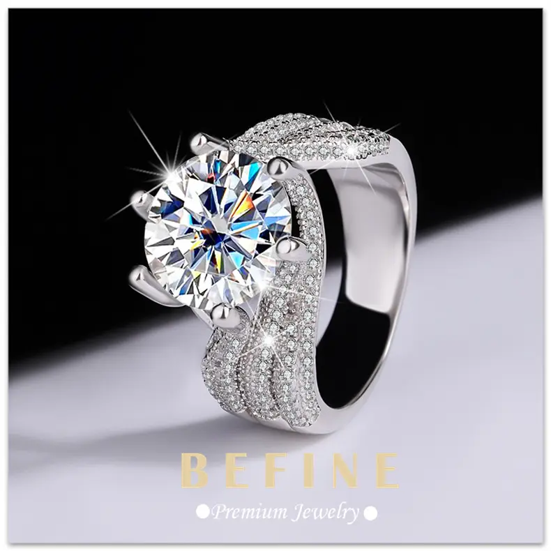 Luxury luxury ring with a 5-carat men's and women's ring that can be adjusted in size classy  jewelry