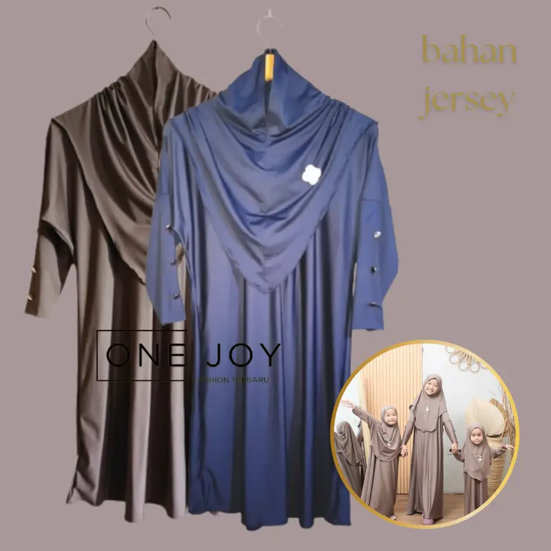 Gamis Abaya Model batwing gamis anak 2-12 tahun perempuan set hijab jersey polos elegan model terbaru Lebaran adem & tida panas 0
