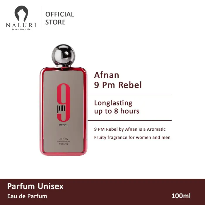 Parfum Original Afnan 9 PM Rebel For Unisex EDP 100ml Perfume Wangi Alis Extension