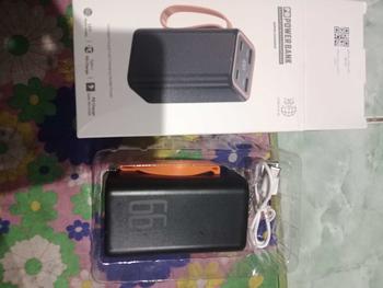 Product Review of powerbank ip  60000mAh ori 66W Super Fast Charging dengan LED Display dan 3 Port Keluaran USB  4 Hitam Charger Powerbank Jam Plastik Putih lightning usb 3.0 power bank 60000 original from I**3 1