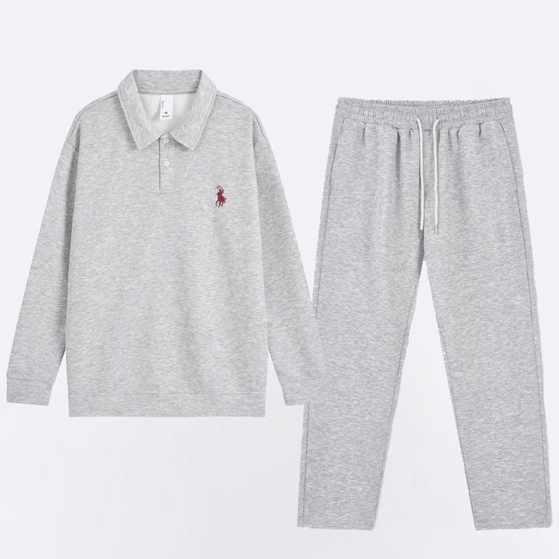  Bộ Thể Thao Dài Tay Nam Thêu Ngựa Vải Nỉ 2 Da L.3.7855 & L.3.1844 - Set Áo Quần Phong Cách Thời Trang 