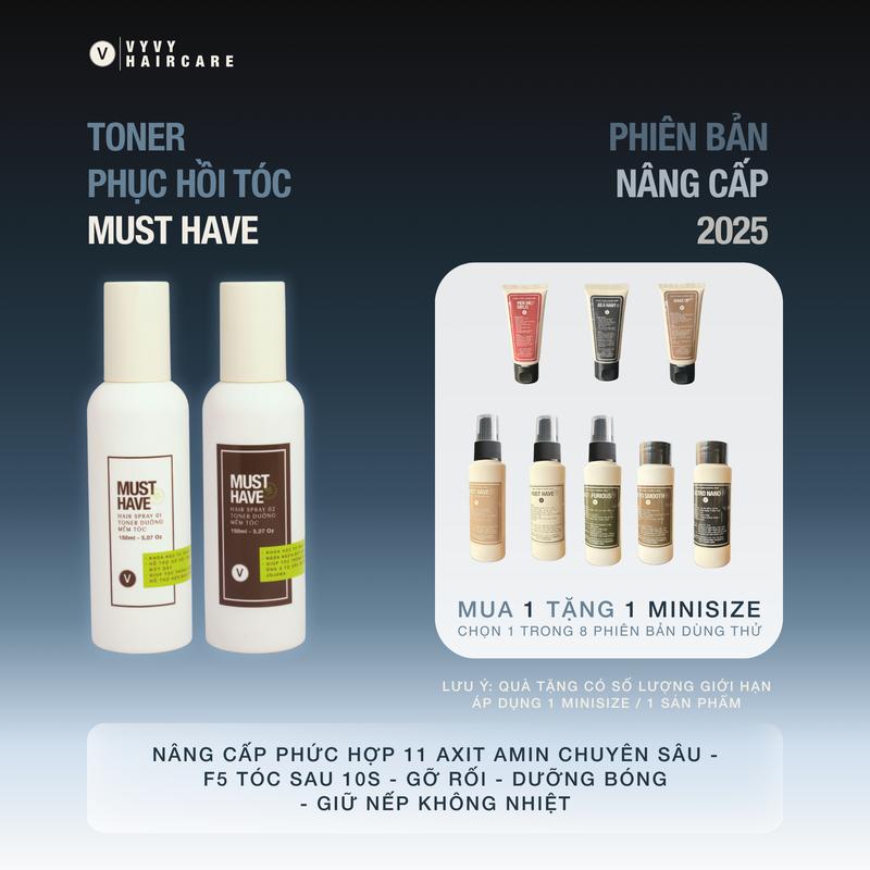  Toner dưỡng tóc VyVy Haircare Must Have 150ml - Toner 3-trong-1 Phủ mềm Khóa bóng & Tạo nếp với 11 Axit Amin 