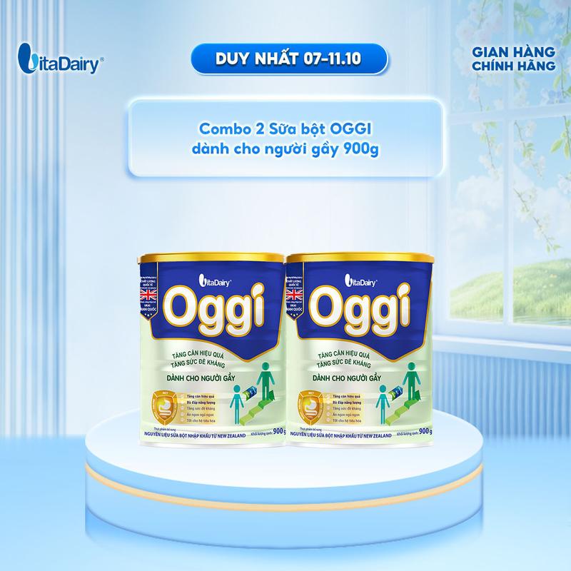 [COMBO 2 LON] Sữa bột Oggi dành cho người gầy - Bổ sung năng lượng, hỗ trợ tăng cân khoẻ - Lon 900g
