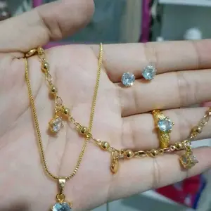 Set Perhiasan Wanita Dewasa Permata Coin Lapis Em*s 18k