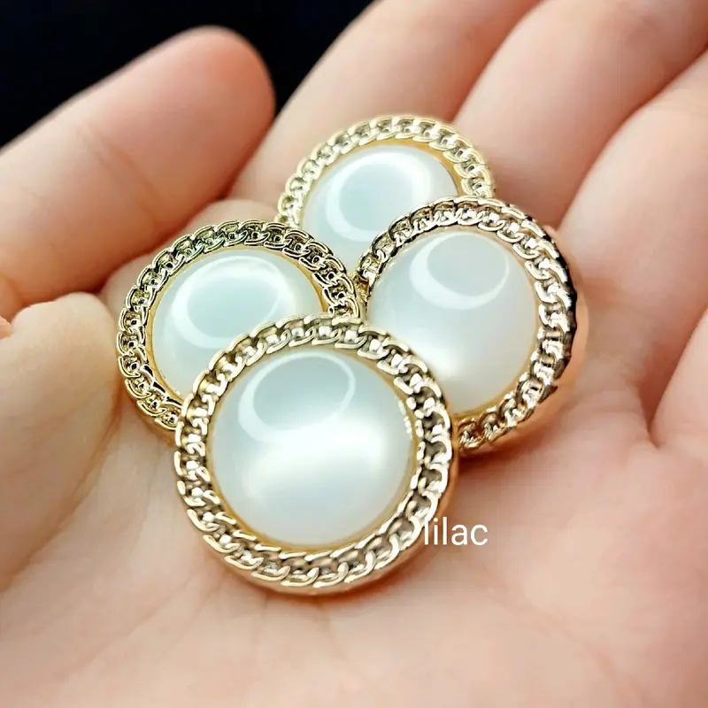 (12 biji kancing) Jamur list emas import ukuran 20 mm 0