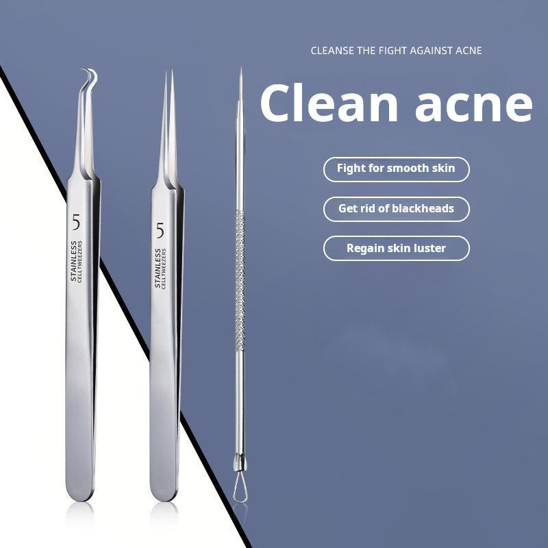 Kim loại mụn trứng cá Thông Dụng để loại bỏ mụn trứng cá Loại bỏ mụn đầu đen Lấy mụn trứng cá bằng cách bóp tế bào Nhíp Chính Xác Dụng cụ bóp mụn trứng cá và mụn trứng cá