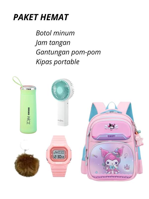 Tas Ransel Sekolah Anak Kuromi baby cute Tas Sekolah Anak TK SD Perempuan Lucu kekinian Tas Punggung FASHION 2
