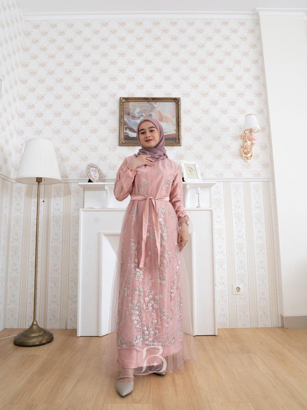 Rachel Dress Tulle Garden Neww Motif Size M L XL XXL Gamis Kondangan Bridesmaid Lamaran Elegant Terbaru Kekinian Best Seller 2