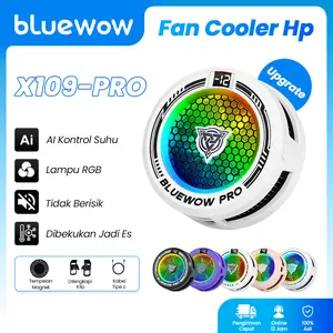bluewow AI X109 PRO Fan Cooler | Raja-nya Pendingin HP Gaming | Kontrol Suhu Cerdas, Instant Freeze, Cocok buat Game & Live | Kompatibel iPhone, Android & iPad Ponsel Kipas