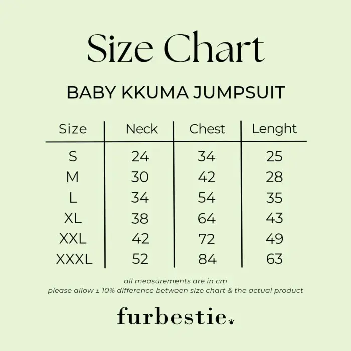 Pomapoo X Furbestie - Baju Kucing dan Baju Anjing Baby Kkuma Jumpsuit 4