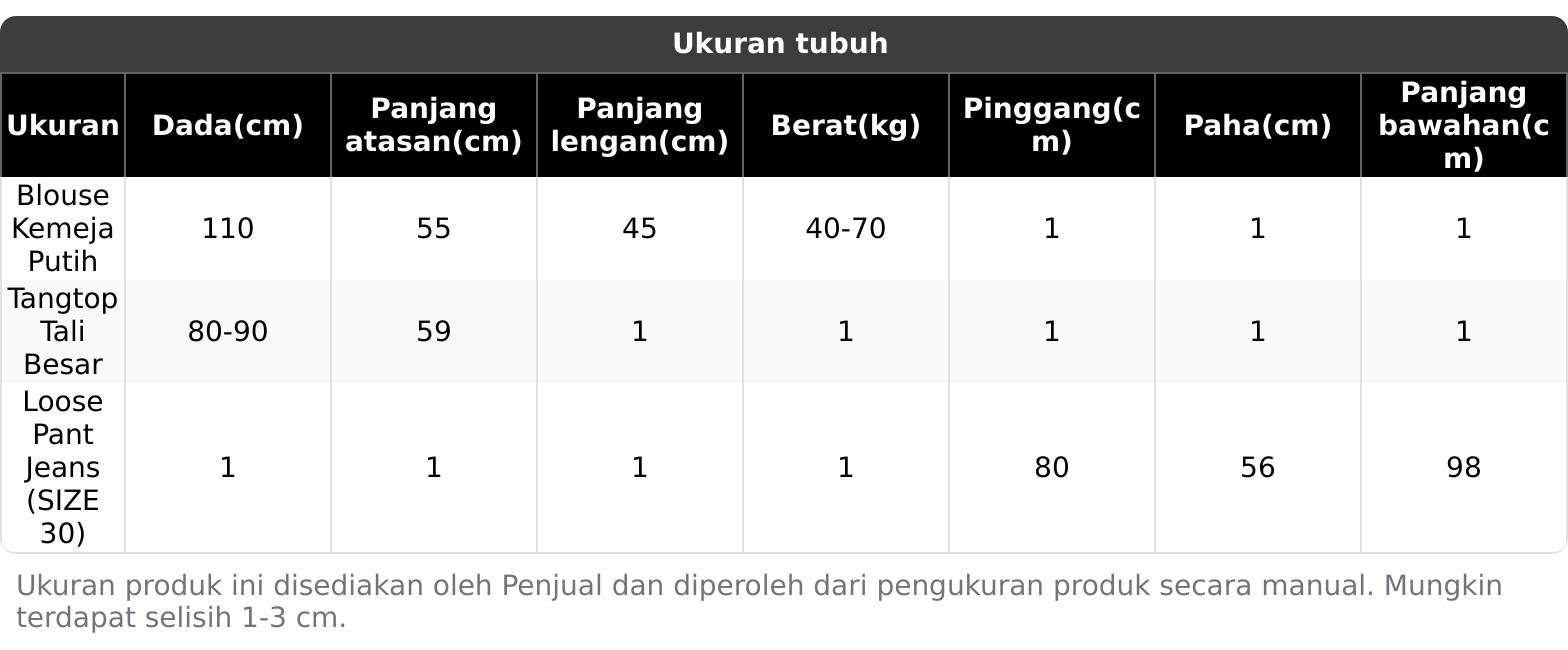 One Set Wanita Kekinian (Blouse Kemeja Tanktop Celana) Ootd Korean Style CS005 Kemeja Putih Setelan Kuliah Casual Chic Kulot Jeans Baju Dewasa Atasan Remaja Cewek Formal Hitam Panjang Tangan Lembut Soft Denim Simple Kancing One Set Wanita Kekinian (Blouse Kemeja Tanktop Celana) Ootd Korean Style CS005 Kemeja Putih Setelan Kuliah Casual Chic Kulot Jeans Baju Dewasa Atasan Remaja Cewek Formal Hitam Panjang Tangan Lembut Soft Denim Simple Kancing