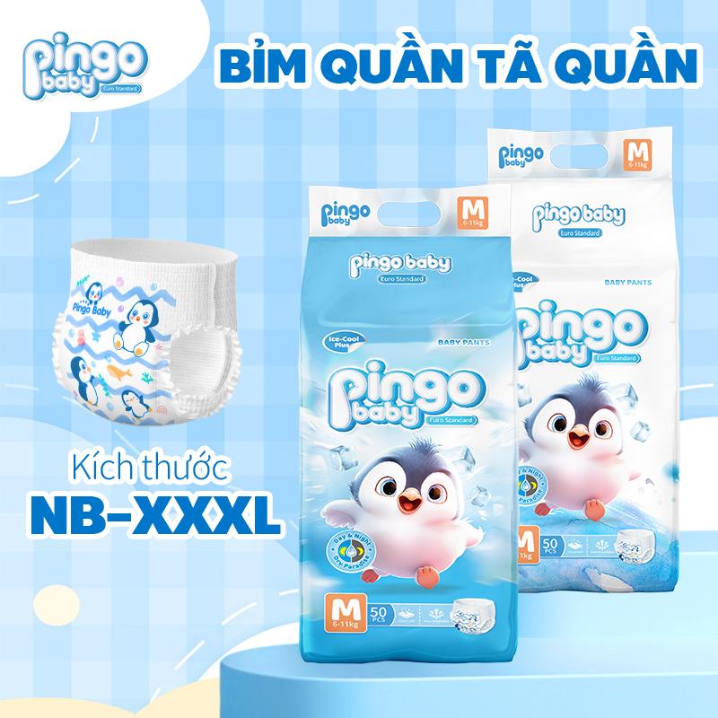 Nhật Bản 50 miếng Pingo Baby Tã Bỉm quần Pingo Baby size NB,S,M L,XL,2XL,3XL tã quần cao cấp thấm tốt mỏng nhẹ